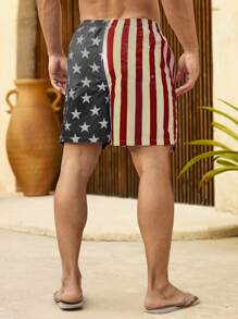 Surfspeed Men's Striped & Star Print Casual Beach Shorts - Multicolor - View 2