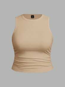 SHEIN EZwear 女士休闲纯色豹纹吊带背心三件套，夏季