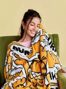 GARFIELD | SHEIN 印花法兰绒毯，春/冬 - 彩色 - 查看 6