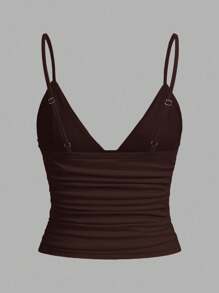 SHEIN EZwear 3 件套女士休闲褶皱修身吊带背心，带胸罩杯，适合夏季 - 彩色 - 查看 9