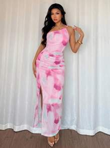 Islaluna Đầm thanh lịch hở vai kim loại cho nữ - Nhiều màu - Xem 3