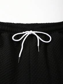 Manfinity KASUA 男士纯色短袖单排扣衬衫和短裤沙滩套装