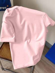 Chillumni 男士休闲兔子印花短袖T恤，夏季 - 粉色 - 查看 2