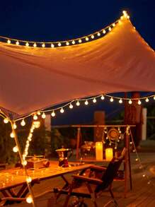 1 件 10/20/40/100 灯 1.5/3/6/10 米圣诞装饰仙女灯 LED 户外露营氛围灯小灯泡天篷帐篷摊位灯串七彩闪灯星空灯泡泡球形电池盒灯串