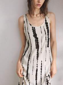 Ocili Comfortable Simple Striped Print Women's Nightgown