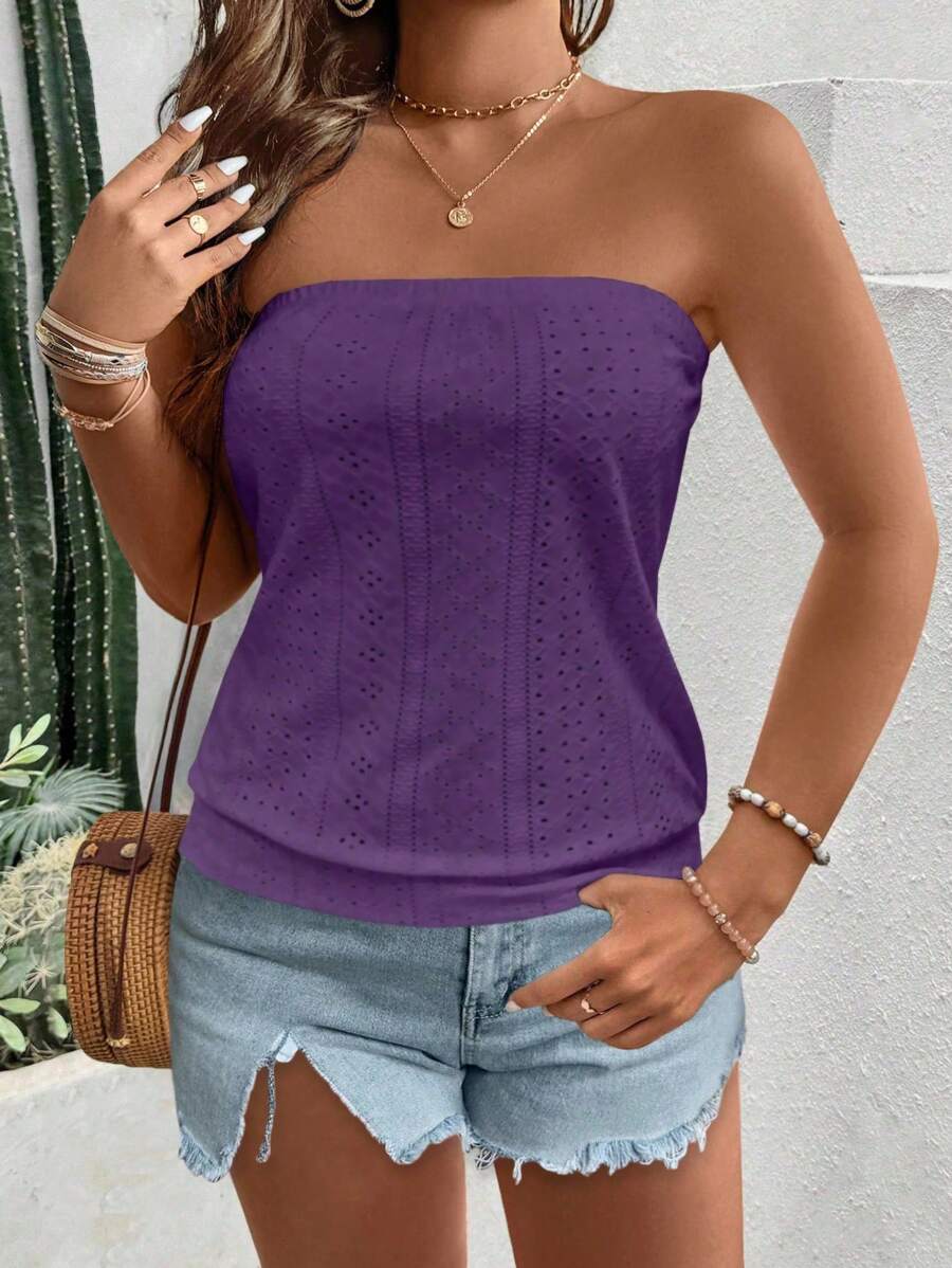 SHEIN Holidaya Top tube décontracté/de vacances pour femme grande taille