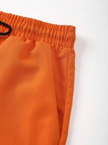 Surfspeed Men's Tropical Print Casual Shirt & Shorts Set, Vacation Outfit Men Vacation Short Sets Men Hawaii Outfit Short Set Men Flowers - Orange - View 7