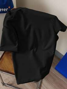 Claim Dot Áo thun nam tay ngắn thoải mái, rộng rãi, đa năng, mặc hàng ngày, mùa hè - màu đen - Xem 2