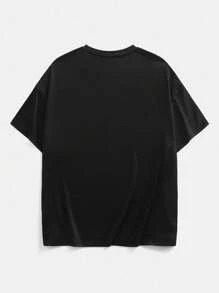 Nick 90s | SHEIN 大码休闲卡通图案圆领短袖T恤 Y2K可爱T恤 图案T恤 女款图案T恤 女款图案T恤 节日女装 - 黑色 - 查看 2