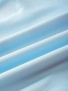 LOONEY TUNES X SHEIN 男婴卡通风格可爱蓝色长袖T恤和紧身裤睡衣套装