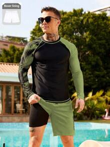 Surfspeed 2 件男士长袖泳衣套装 - 上衣和短裤 - 彩色 - 查看 1