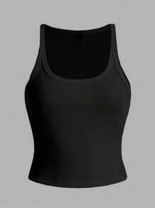 Slaydiva 3pcs/Set Atasan Tank Camisole Kasual Ketat Ukuran Plus Wanita, Hitam, Cokelat Tua, Krem Muda, Cocok untuk Musim Panas dan Kembali ke Sekolah - MultiWarna - View 6