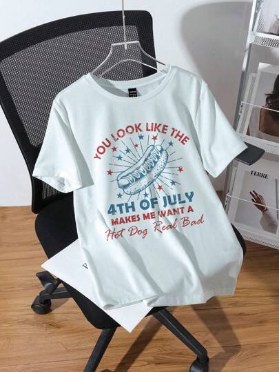 SHEIN EZwear Áo thun nữ tay ngắn cổ tròn đơn giản thoải mái