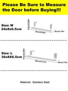 Cirelle 1PC White Single Rod Towel Rack Cabinet Door Back Type Hanging Rack Non-punched Towel Rod