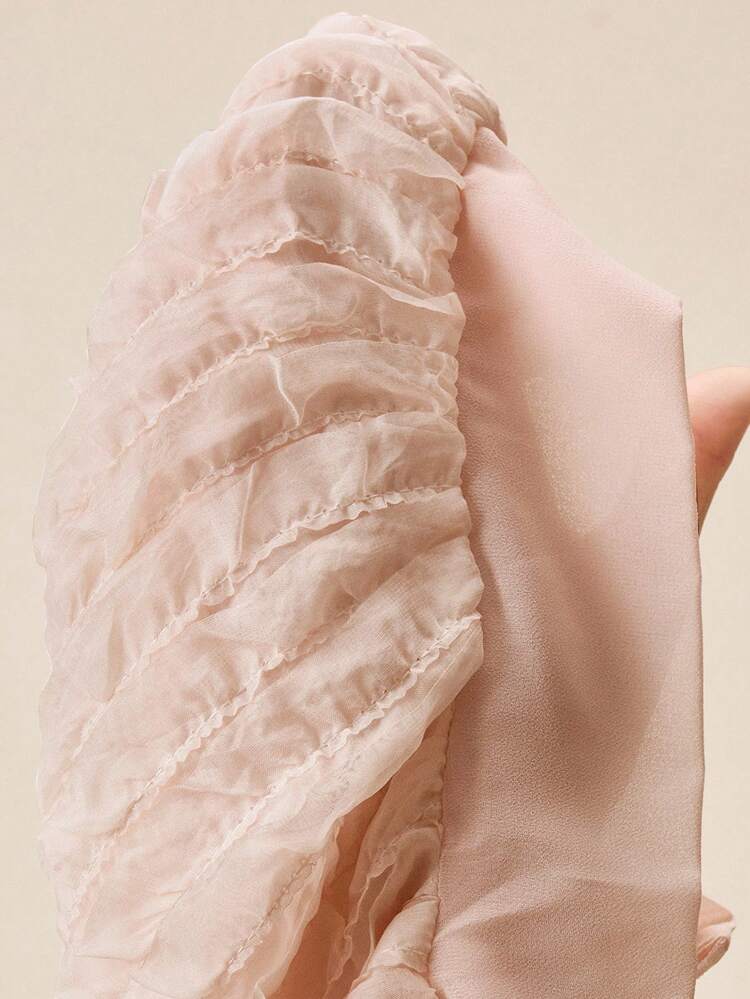 New Spring/Summer Pearl & Rhinestone Embellish Loose Lantern Sleeve Blouse For Women