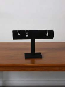 1 件 T 形天鹅绒珠宝展示架，单层手链收纳架，适用于头带、项链、手表、手链展示架 1 件，黑色手链收纳架，适用于家庭 - 黑色 - 查看 6