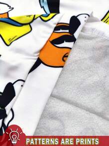 SHEIN Baby/Kleinkind Jungen Lässiges, loses Pullover Sweatshirt mit Tier Grafik in Strickoptik, rundem Ausschnitt, geeignet für Herbst/Winter