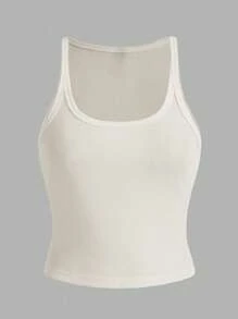 Slaydiva 3pcs/Set Atasan Tank Camisole Kasual Ketat Ukuran Plus Wanita, Hitam, Cokelat Tua, Krem Muda, Cocok untuk Musim Panas dan Kembali ke Sekolah - MultiWarna - View 4