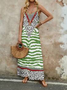 EMERY ROSE 女士舒适弹性针织休闲/度假风格长款吊带裙，适合夏季 - 彩色 - 查看 5