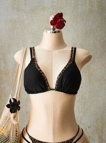 SHEIN ICON قطعة واحدة من ملابس علوية بكيني مقاس كبير للنساء، لون أحادي، ذو أشرطة سباغيتي قابلة للتباديل مناسبة للخروج في الصيف بأسلوب Y2k - متعدد الألوان - مشاهدة 3