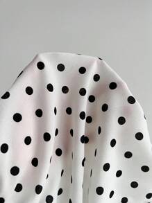 Elamini 黑白圆点露背收腰吊带上衣，优雅度假海滩甜美可爱休闲约会百搭女士夏季 - 白色 - 查看 8