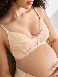 Moonlight&Mama 孕妇优雅纯色蕾丝哺乳文胸 - 彩色 - 查看 1