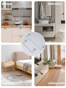 Cirelle 1PC White Single Rod Towel Rack Cabinet Door Back Type Hanging Rack Non-punched Towel Rod