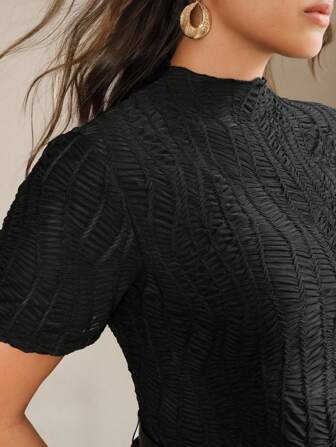 Anewsta Dames Lente/Zomer Groot Elegant En Modieus Abrikoos T-shirt met Korte Mouwen