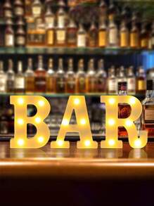 26 Letter LED Lights Luminous Number 0-9Lamp Wedding Birthday Christmas Decoration Decoration Night Light Party Bedroom 16CM Height (Without Battery) - White - View 8