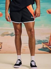 Surfspeed Shorts de playa para hombre de ajuste holgado con cordón en la cintura