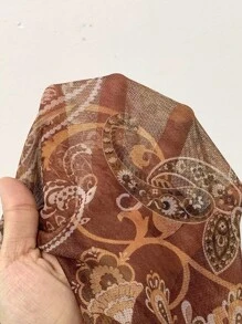 SHEIN EZwear Áo Y2k Vintage Grunge Country Concert Retro In Lưới Halter Cổ Hở Lưng, Nhìn Xuyên Qua - màu nâu - Xem 7