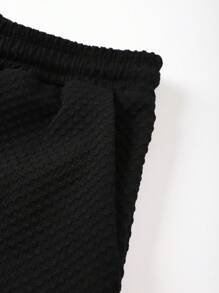 Manfinity KASUA 男士纯色短袖单排扣衬衫和短裤沙滩套装