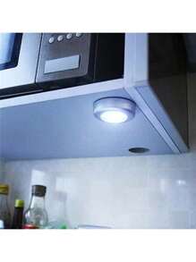 1个圆形LED触摸灯 床头柜小夜灯 粘在汽车后备箱走廊浴室卧室厨柜家居装饰 不含电池 LED手持圆形灯 LED无线橱柜小夜灯 适用于书桌床头楼梯家居装饰户外露营应急照明粘贴灯 时尚壁灯橱柜衣柜汽车后备箱照明触摸灯应急灯帐篷灯