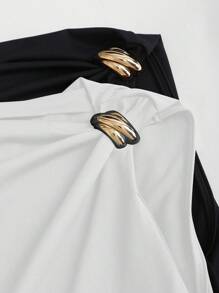 Sweetra Women's Fitted Pleated Blouse, Suitable For Summer