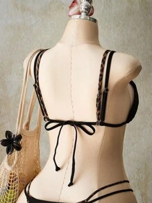 SHEIN ICON قطعة واحدة من ملابس علوية بكيني مقاس كبير للنساء، لون أحادي، ذو أشرطة سباغيتي قابلة للتباديل مناسبة للخروج في الصيف بأسلوب Y2k - متعدد الألوان - مشاهدة 7