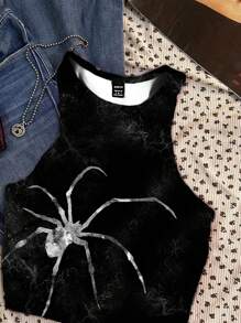 SHEIN EZwear 休闲简约圆领紧身女式背心，适合夏季 - 彩色 - 查看 4