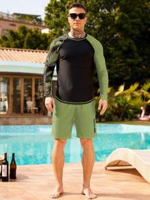 Surfspeed 2 件男士长袖泳衣套装 - 上衣和短裤 - 彩色 - 查看 4