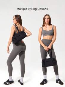 GLOWMODE 6L Hydro Hustle Water-Repellent Exterior Drawstring Snap Closure Zipper Flap Pockets Compartments Shoulder Duffle Bag Gym Studio Travel Vacation Holiday Daily Casual Wear Fall Winter