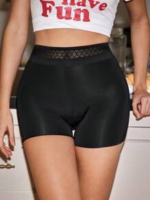 Shorts de seguridad con encaje en contraste