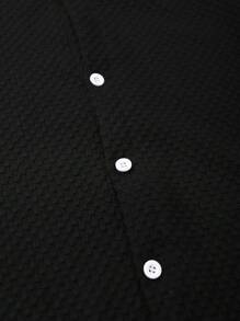 Manfinity KASUA 男士纯色短袖单排扣衬衫和短裤沙滩套装