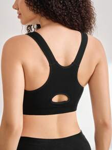 Moonlight&Mama Skin-Friendly Comfortable Solid Color Wide Strap Maternity Bras - Black - View 3