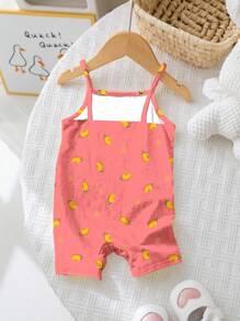 SHEIN Baby Girl Casual Romper, Suitable For Spring & Summer - Multicolor - View 2