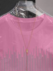 SHEIN Glitter Rhinestones Decor Plus Size Women T-Shirt - Pink - View 4