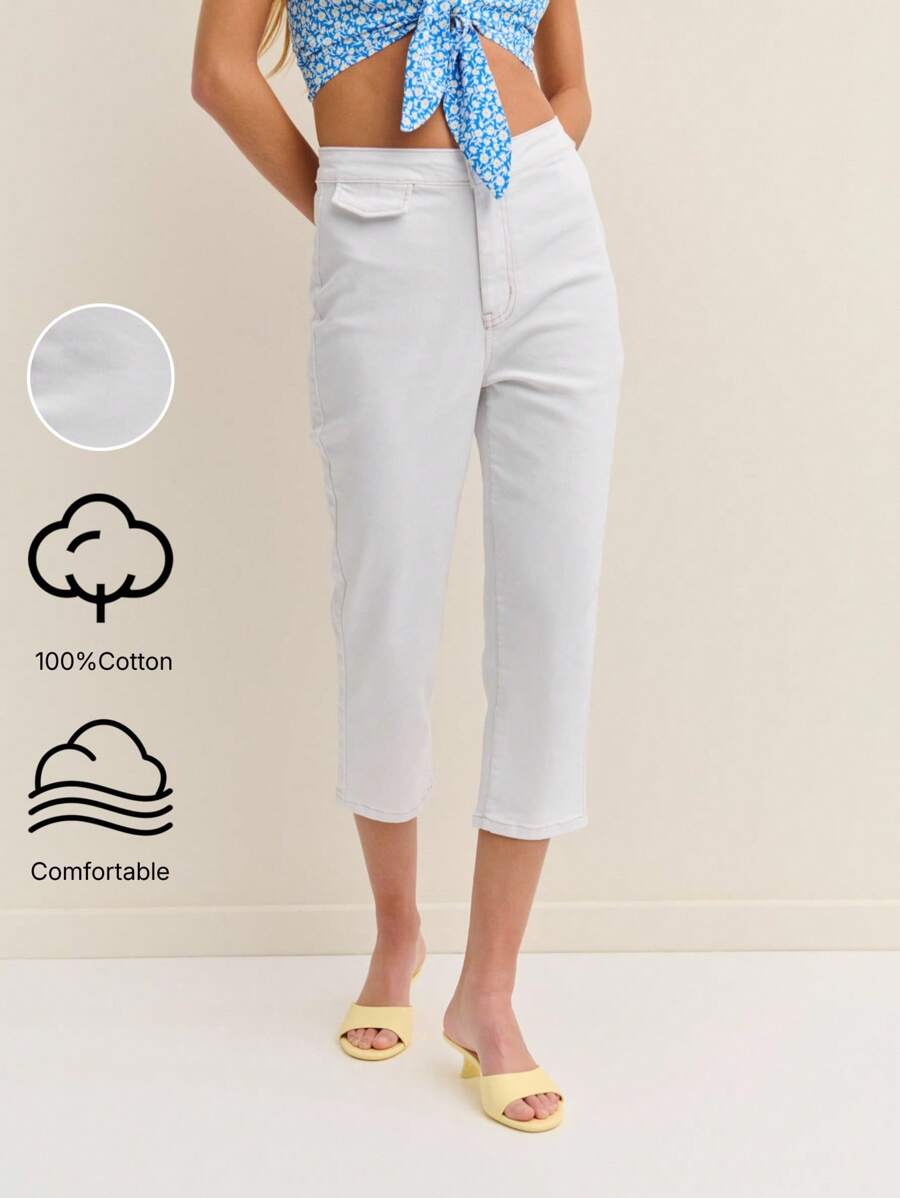 Nöista Pantalones capri ajustados para mujer, estilo casual diario, para salir, pantalones cortos de verano, estilo de vacaciones, pantalones de uso diario