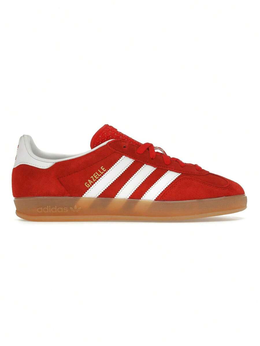 Adidas Originals Gazelle室内训练鞋 - 亮红色/云白色/橡胶底 - 更好的猩紅色/雲白/口香糖 - 查看 1
