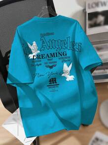 Manfinity Roughcore 男士休闲字母印花短袖T恤，夏季