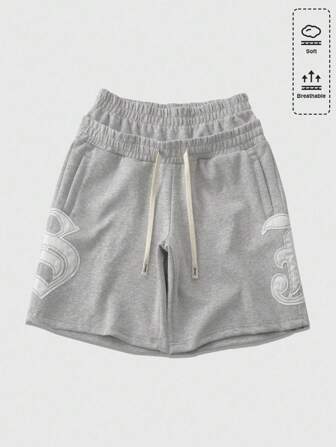 Street Life Shorts casuales para hombres con bolsillos, cintura doble y cordón bordado