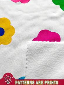 SHEIN Conjunto cómodo de pijama con estampado floral lindo para niña bebé, con top de manga larga y pantalones largos, para otoño/invierno