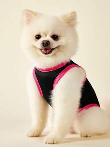 PETSIN 1 件宠物猫狗通用背心蝴蝶结豹纹时尚休闲舒适透气狗背心