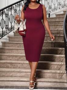 SHEIN Lady 春夏秋冬优雅通勤办公室彩色针织圆领系带中长七分袖大码套装女士夏季服装商务休闲女士女士夏装工作服女士办公室服装大码夏装两件套夏季服装女士工作服女士夏季套装秋季女装女士夏装 - 彩色 - 查看 4